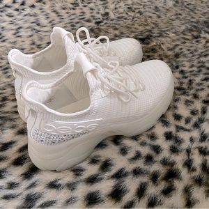 Bebe White Rhinestone Sneakers ❄️❄️